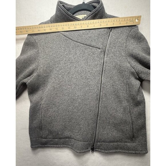 EILEEN FISHER Moto Jacket Women’s Charcoal Wool Blend Asymmetrical Zip Size M - Picture 7 of 10